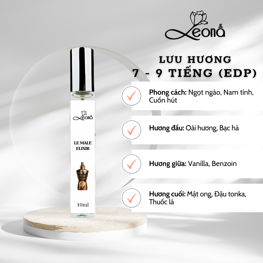 Mới Nước Hoa Nam Ultra Male / Le Male Elixir / Parfum  Flora Parfum (10ml / 20ml / 30ml) - Nam Tính, Gợi Cảm, Cuốn Hút | BigBuy360 - bigbuy360.vn