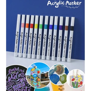 Bút màu acrylic marker 48 màu vẽ sơn chống nước bộ cọ vẽ trên mọi chất liệu bề mặt
