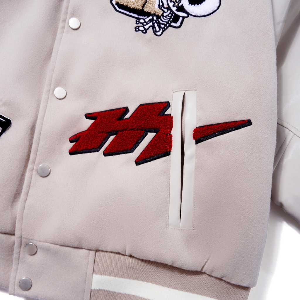 Ảnh ÁO KHOÁC TAY DÀI UNISEX DA PU PHỐI HADES OBSTREPEROUS VARSITY JACKET - HADES BRAND CHÍNH HÃNG 2