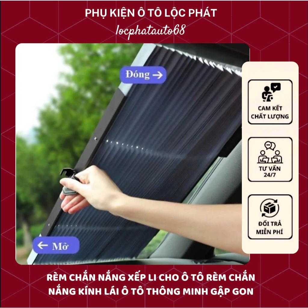 Rèm chắn nắng xếp li cho Ô tô Rèm Chắn Nắng Kính Lái Ô Tô Thông Minh ...