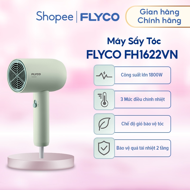 Ảnh Máy Sấy Tóc Flyco FH1622VN (1800W) Chế Độ Sấy Lạnh Bảo Vệ Tóc - Hàng Chính Hãng 1