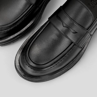 Giày Chunky Loafer D6 - JOG04 , chất liệu da bò Nappa nguyên tấm , đế TPR tăng chiều cao 5cm ( D6 )