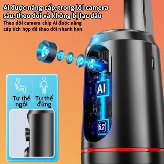 Gimbal Q02 + Q04 AI tự xoay 360° nhận diện khuôn mặt & cử chỉ, phù hợp phát trực tiếp quay video