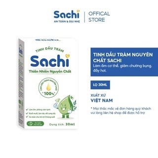 Tinh Dầu Tràm Nguyên Chất Sachi 30ml Giúp Làm Ấm Cơ Thể, Giảm Chướng Bụng, Đầy Hơi, An Toàn Cho Trẻ Sơ Sinh và Trẻ Nhỏ