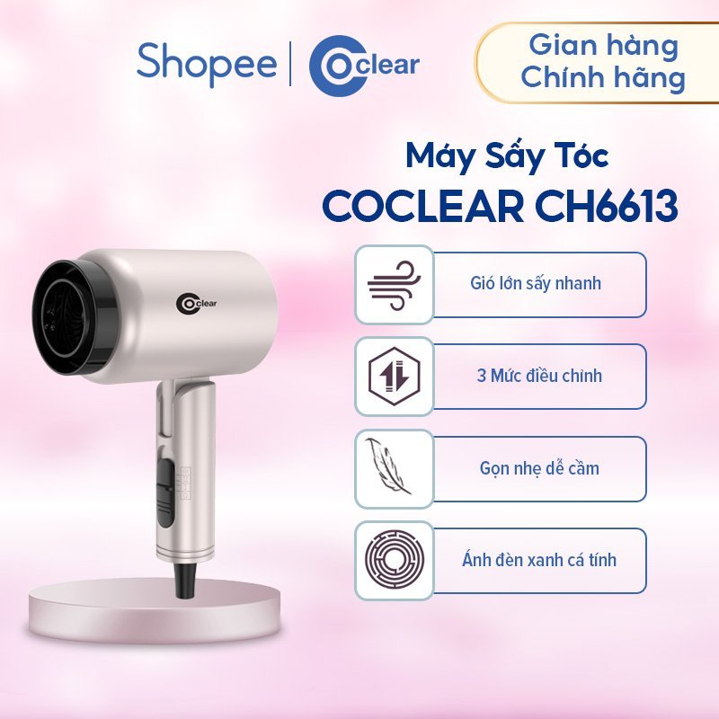 Ảnh Máy Sấy Tóc Mini Coclear CH6613 (1600W) Chế Độ Sấy Mát Bảo Vệ Tóc - Hàng Chính Hãng 1