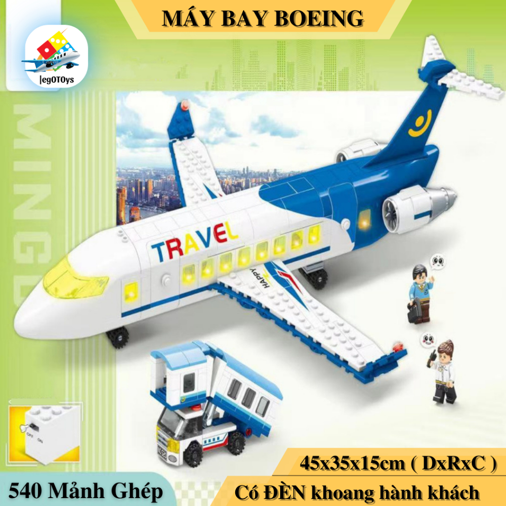 Mô Hình Lắp Ráp Máy Bay Boeing Chở Khách Dài 45cm Lắp Ráp Máy