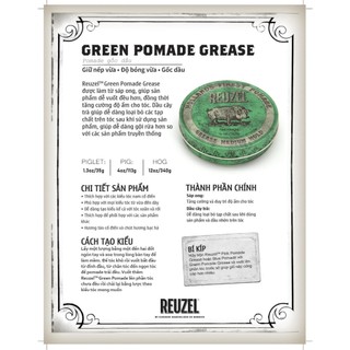 Sáp Vuốt Tóc Nam REUZEL Green Pomade
