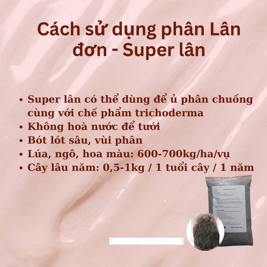 1kg Phân Lân Super Lâm Thao, Ủ Phân, Bón Gốc, Hạ Phèn, Trộn Đất Giúp Cây Mau Đẻ Nhánh