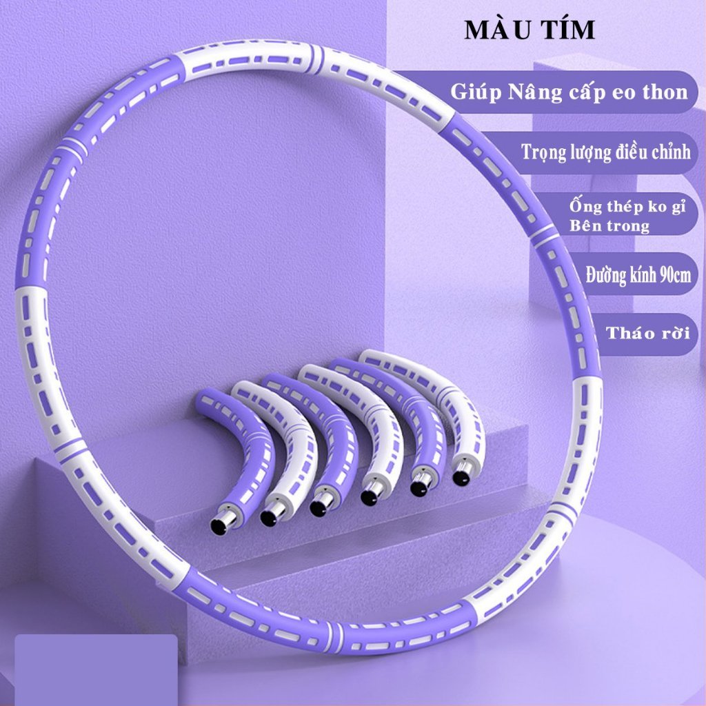 Ảnh Vòng Lắc Eo Giảm Mỡ Bụng Cho Nam Nữ - Tập Thể Dục Tại Nhà Hiệu Quả - Dụng Cụ Tập Bụng Eo Thon - Hàng Chính Hãng Dododios 4