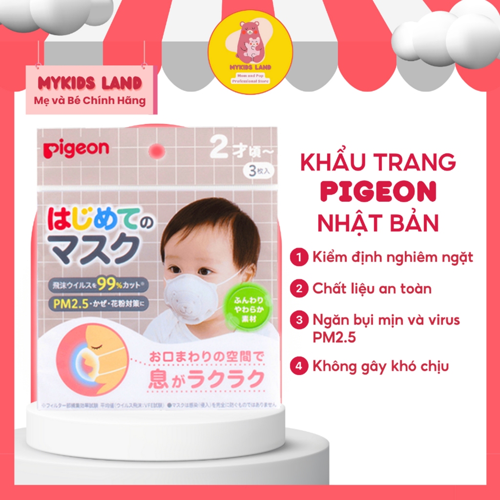 Khẩu Trang Gấu Pigeon Nội Địa Nhật Cho bé Set 3 Cái | Shopee Việt Nam