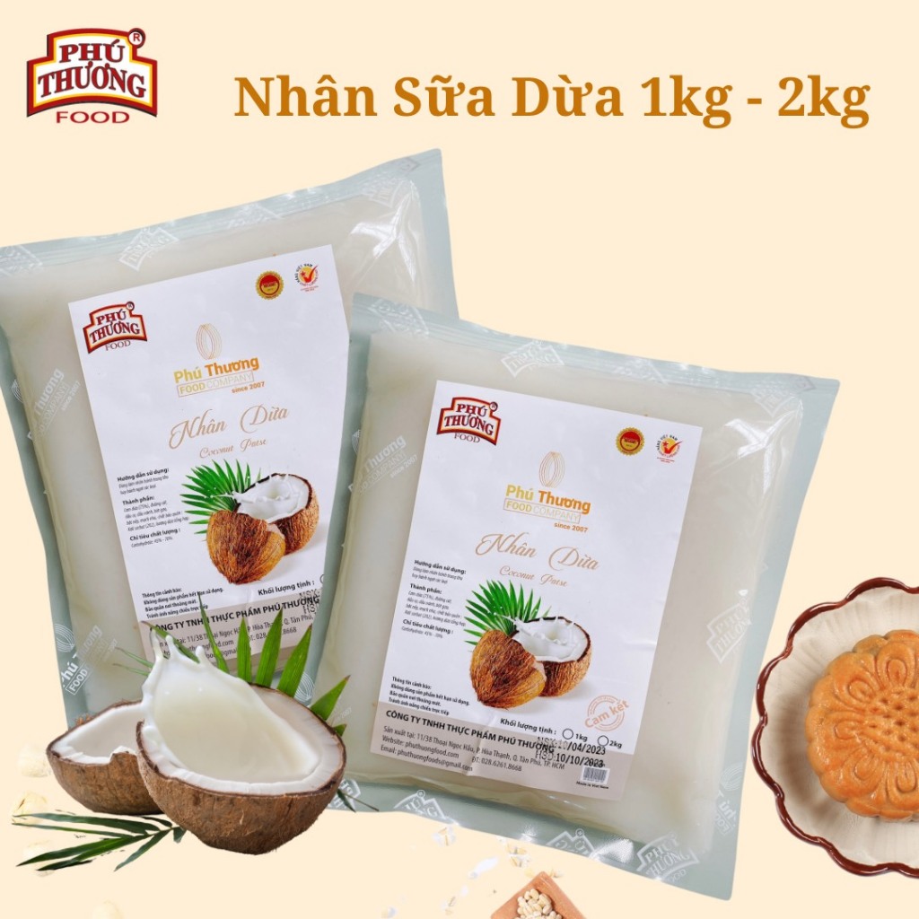 Nhân dừa Phú Thương 1kg (ít ngọt, thơm, dẻo)
