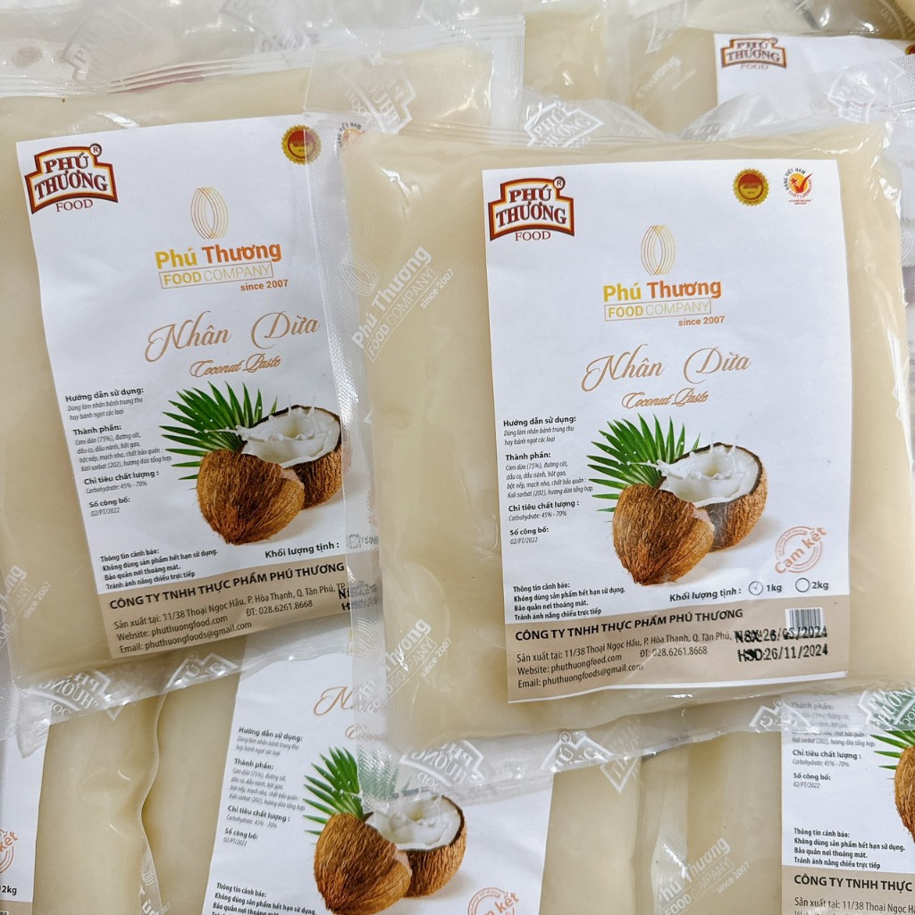 Nhân dừa Phú Thương 1kg (ít ngọt, thơm, dẻo)