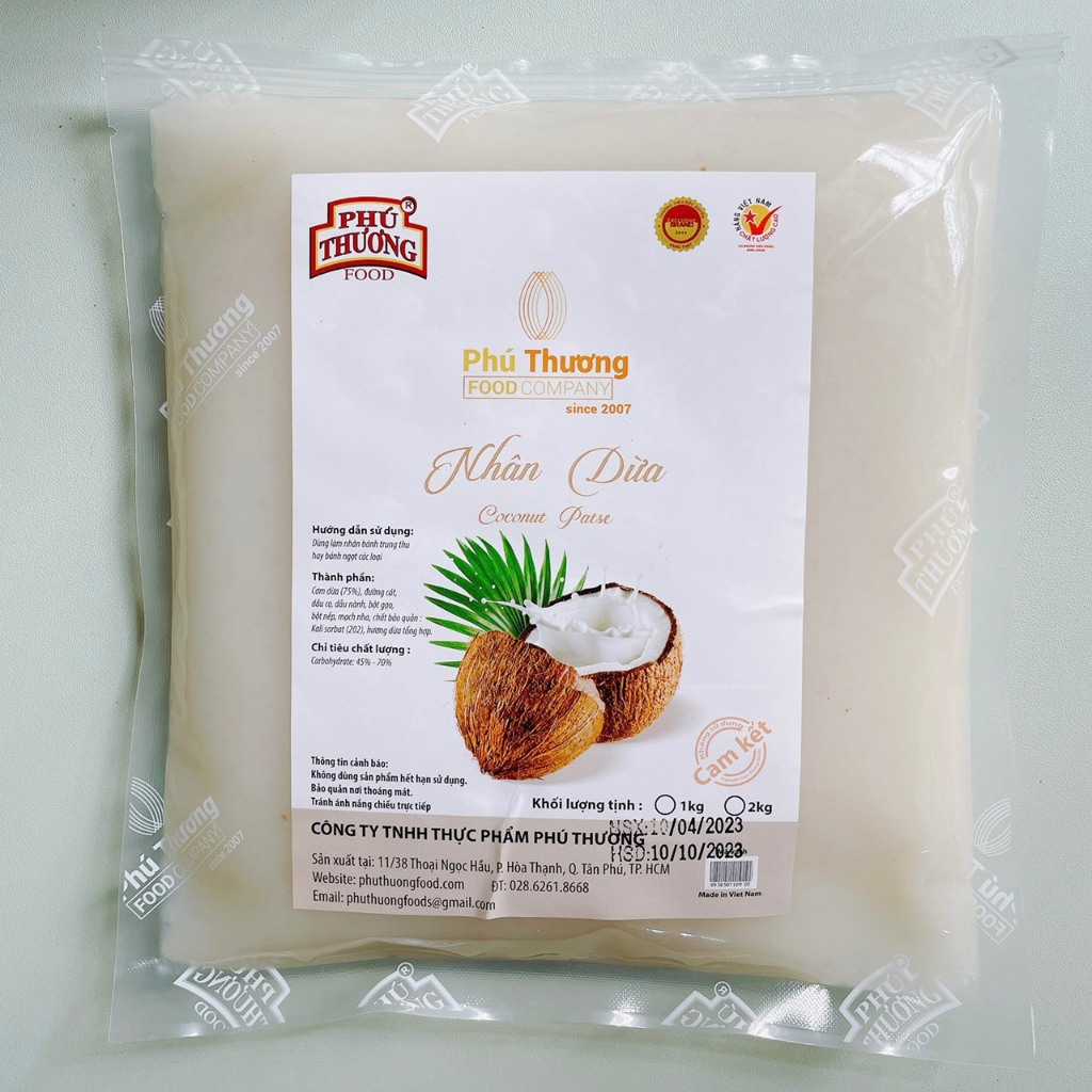 Nhân dừa Phú Thương 1kg (ít ngọt, thơm, dẻo)