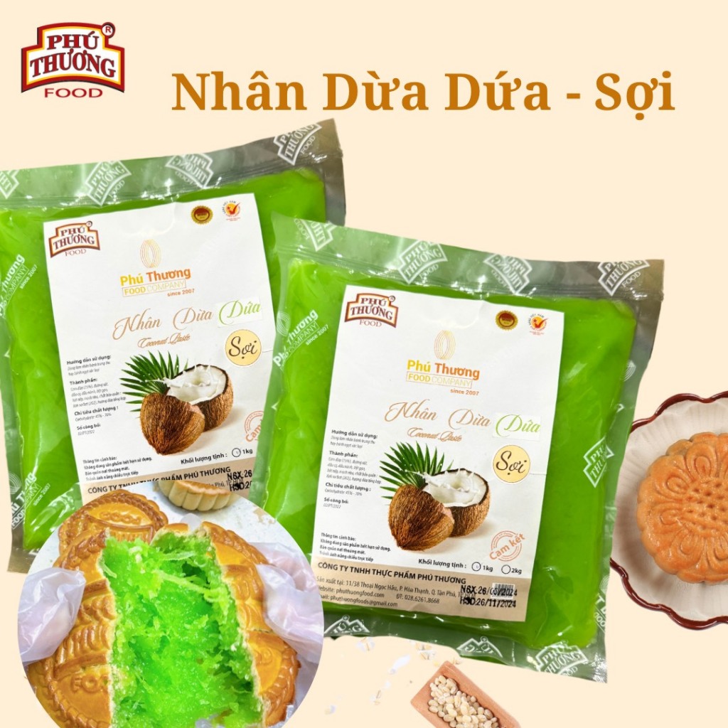Nhân dừa sợi non lá dứa 1kg