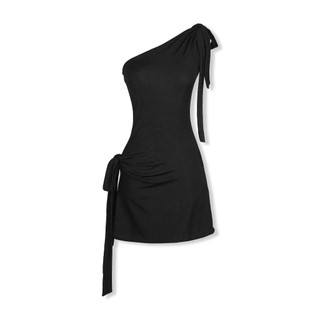 Đầm Ngắn Nữ Side Bowtie Gentle, Chất Vải Thun Tăm Nhuyễn Thoải Mái, WDN082 SOME HOW STORE