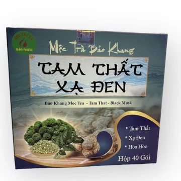 80 gói trà tam thất xạ đen Bảo Khang, trà túi lọc nụ hoa tam thất + lá xạ đen, trà thảo mộc tự nhiên