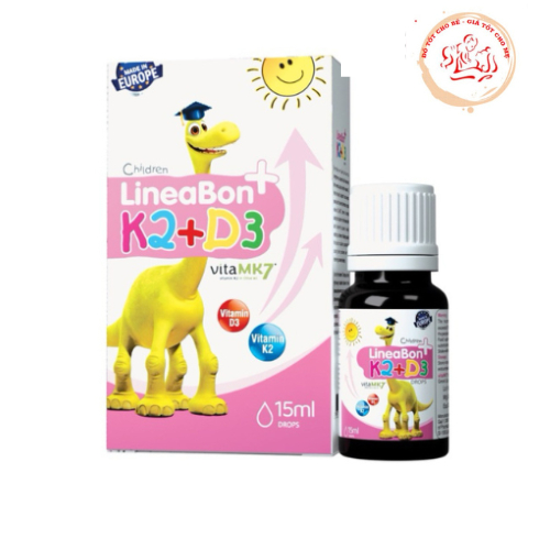 LineaBon vitamin D3 K2 - Hỗ trợ hấp thu canxi, cho trẻ phát triển chiều cao chai 15ml + quà tặng