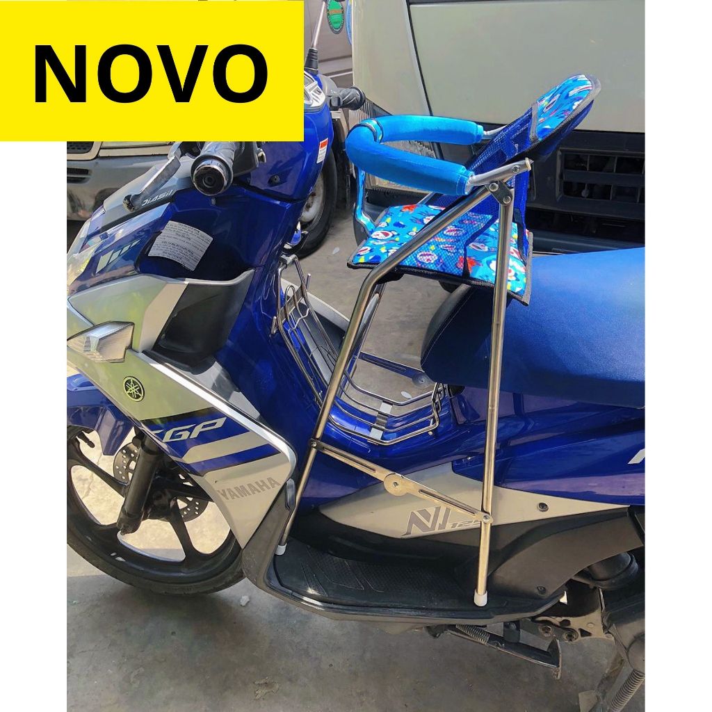 GHẾ NGỒI CHUNG XE NOVO , AB CŨ NĂM 2013 TRỞ XUỐNG , VESPA ,,ghế ga xếp sắt sơn tĩnh điện gấp gọn , AN TOÀN CHO BÉ