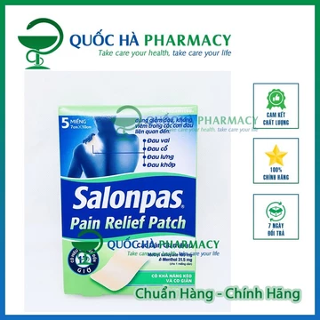 Cao dán Salonpas Pain Relief Patch dùng trong các cơn nhức vai, nhức cổ, nhức lưng (7cm x 10 cm - 3 miếng -5 miếng)