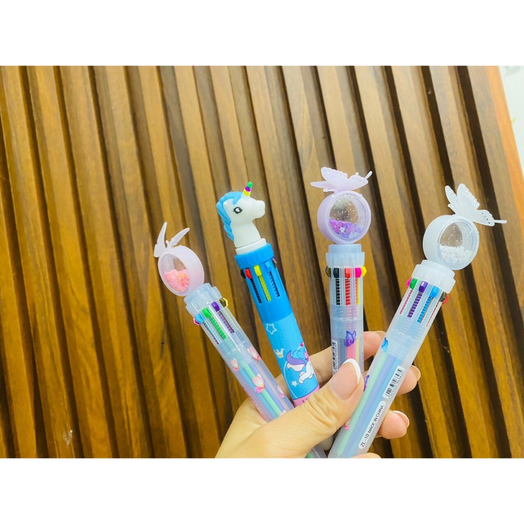 Bút bi nước 10 ngòi mỗi ngòi một màu,dùng rất tiện lợi,hình con vật dễ thương(giao hàng toàn quốc)