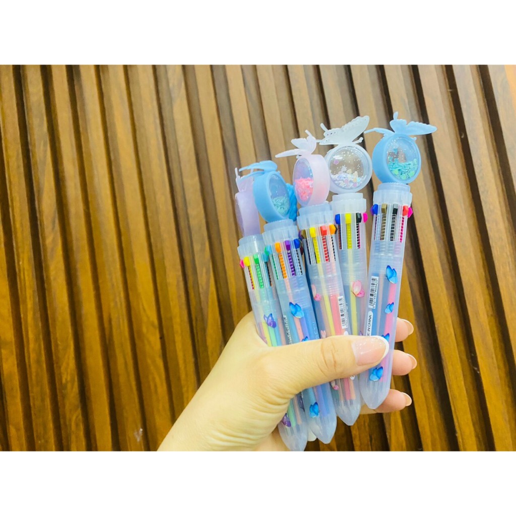 Bút bi nước 10 ngòi mỗi ngòi một màu,dùng rất tiện lợi,hình con vật dễ thương(giao hàng toàn quốc)