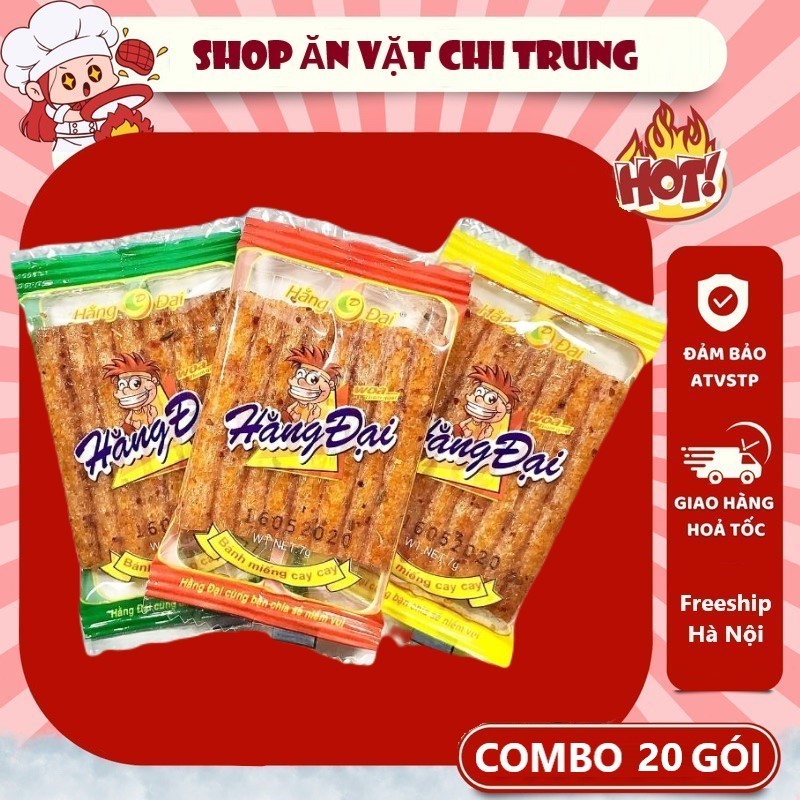Snack Dê Nướng bánh miếng cay cay Hằng Đại bịch 60 gói thơm ngon, đồ ăn ...