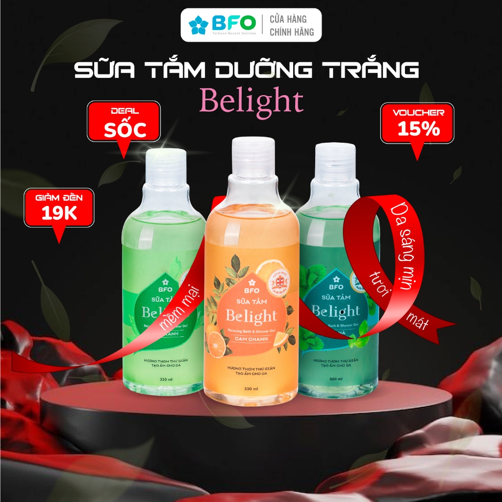 Ảnh Sữa Tắm Nước Hoa Dưỡng Ẩm Sáng Da BFO Belight Chai 330ml 2