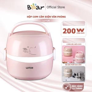 Hộp cơm cắm điện, hâm nóng giữ nhiệt Lotor dành cho 1 người ăn xinh xắn tiện dụng