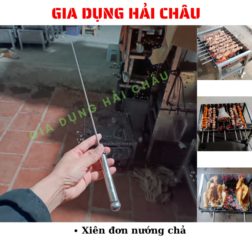 Xiên nướng chả thịt gà vịt quay tự động - Kích thước xiên cụ thể trong mô tả