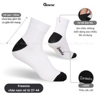 Tất cổ cao trơn basic nam nữ GOMTAT, vớ cao cổ unisex mềm mịn, hút ẩm thoáng khí, khử mùi chân - VNX-SOCKS-CAO