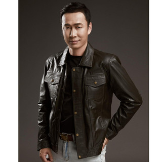 Áo khoác da nam, áo da thật cao cấp cổ bẻ Fttleather Trucker Jacket Da Bò Dáng Sơ Mi Túi Hộp - AD405
