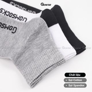 Combo 5 đôi tất nam nữ cổ cao GOMTAT basic, vớ trơn cổ cao mềm mịn, hút ẩm thoáng khí, khử mùi chân - GOMSOCKS-CAO-5DOI