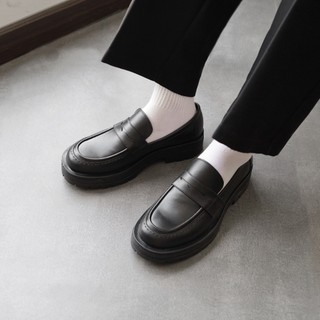 Giày Chunky Loafer D6 - JOG04 , chất liệu da bò Nappa nguyên tấm , đế TPR tăng chiều cao 5cm ( D6 )