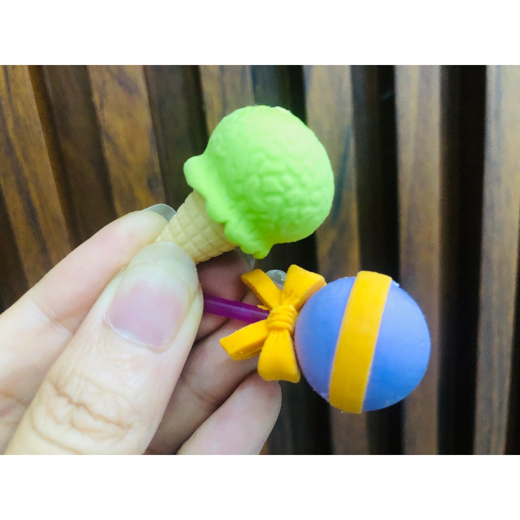 Set 4 gôm tẩy 3D hình bánh Donut - Hình kem - Hình kẹo mút dễ thương giá rẻ,giao hình ngẫu nhiên