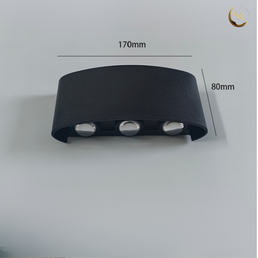 Đèn tường Led hắt 6 tia EVA TK-06 ngoài trời trong nhà lắp phòng khách, vách hiên, cầu thang, lối đi, bảo hành 12 tháng