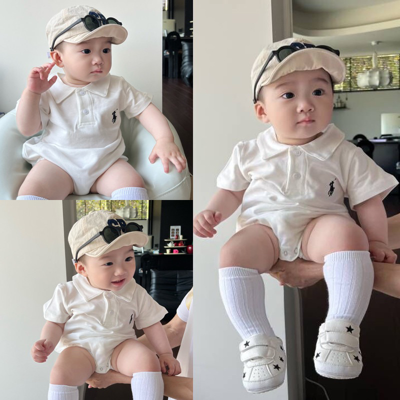 [MD127] Body suit Polo ngắn tay hoạ tiết ngựa thêu cho bé yêu