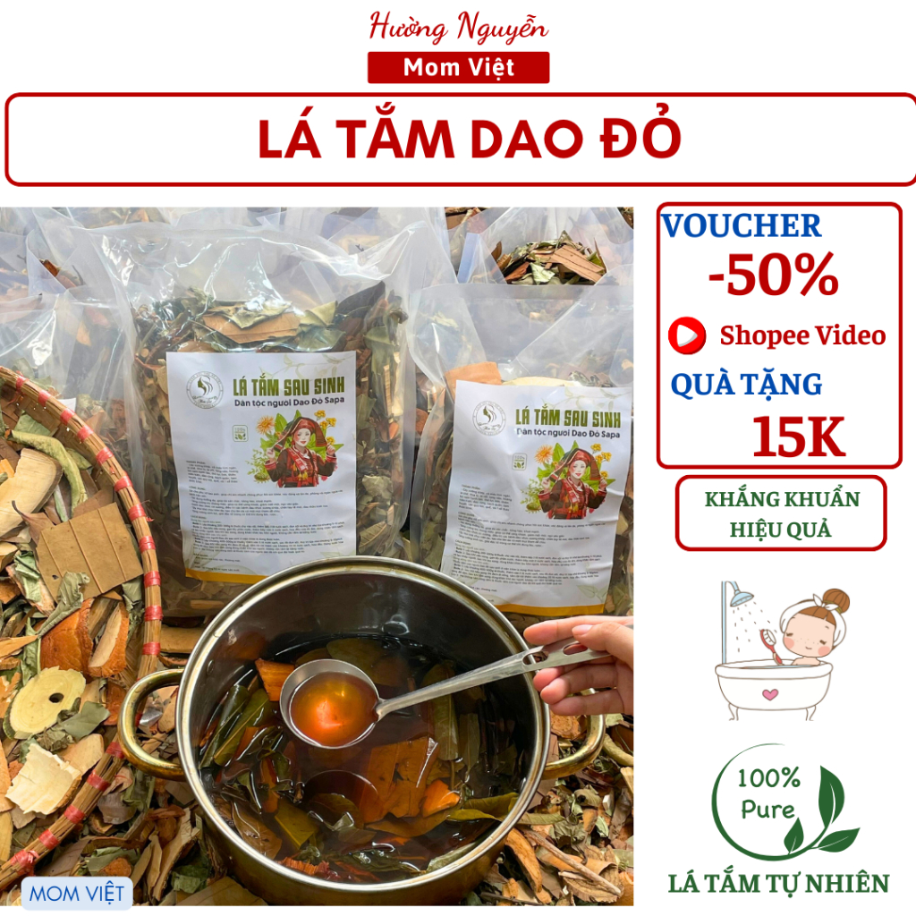1KG LÁ TẮM DAO ĐỎ (DẠNG LÁ NGUYÊN)