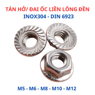 [Túi 10 Con] Đai Ốc Liền Long Đền Inox 304 - Tán Liền Lông Đền Răng Cưa Chống Tự Tháo - Đủ Size M5 M6 M8 M10 M12