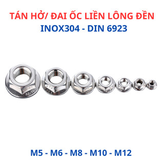[Túi 10 Con] Đai Ốc Liền Long Đền Inox 304 - Tán Liền Lông Đền Răng Cưa Chống Tự Tháo - Đủ Size M5 M6 M8 M10 M12