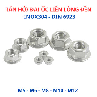 [Túi 10 Con] Đai Ốc Liền Long Đền Inox 304 - Tán Liền Lông Đền Răng Cưa Chống Tự Tháo - Đủ Size M5 M6 M8 M10 M12