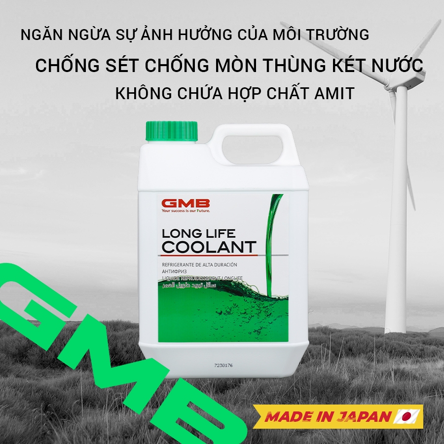 Nước Làm Mát Giải Nhiệt Động Cơ Cho Xe  Màu Lá GMB GLC-20-2.0-040 2L Phù Hợp Cho Nhiều Dòng Xe Hơi Xe Tải Xe Máy