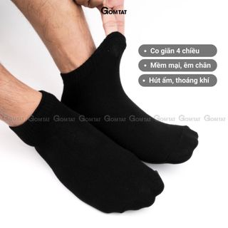 Tất cổ ngắn trơn màu GOMTAT, vớ nam nữ cổ thấp hút ẩm thoáng khí, khử mùi êm chân - GOMSOCKS-NGAN-1DOI