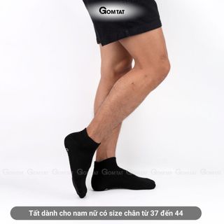 Tất cổ ngắn trơn màu GOMTAT, vớ nam nữ cổ thấp hút ẩm thoáng khí, khử mùi êm chân - GOMSOCKS-NGAN-1DOI
