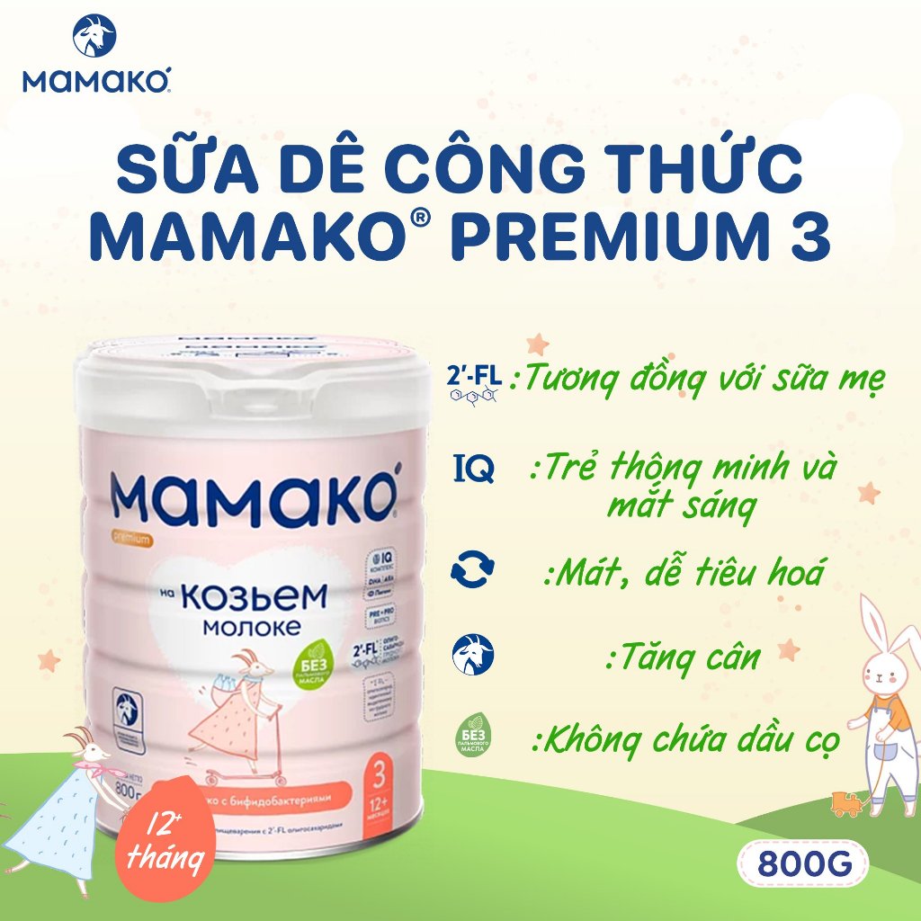 Ảnh Sữa Dê Công Thức MAMAKO Nga Premium Số 3 - 800g Hỗ trợ tiêu hóa, tăng cường miễn dịch 3