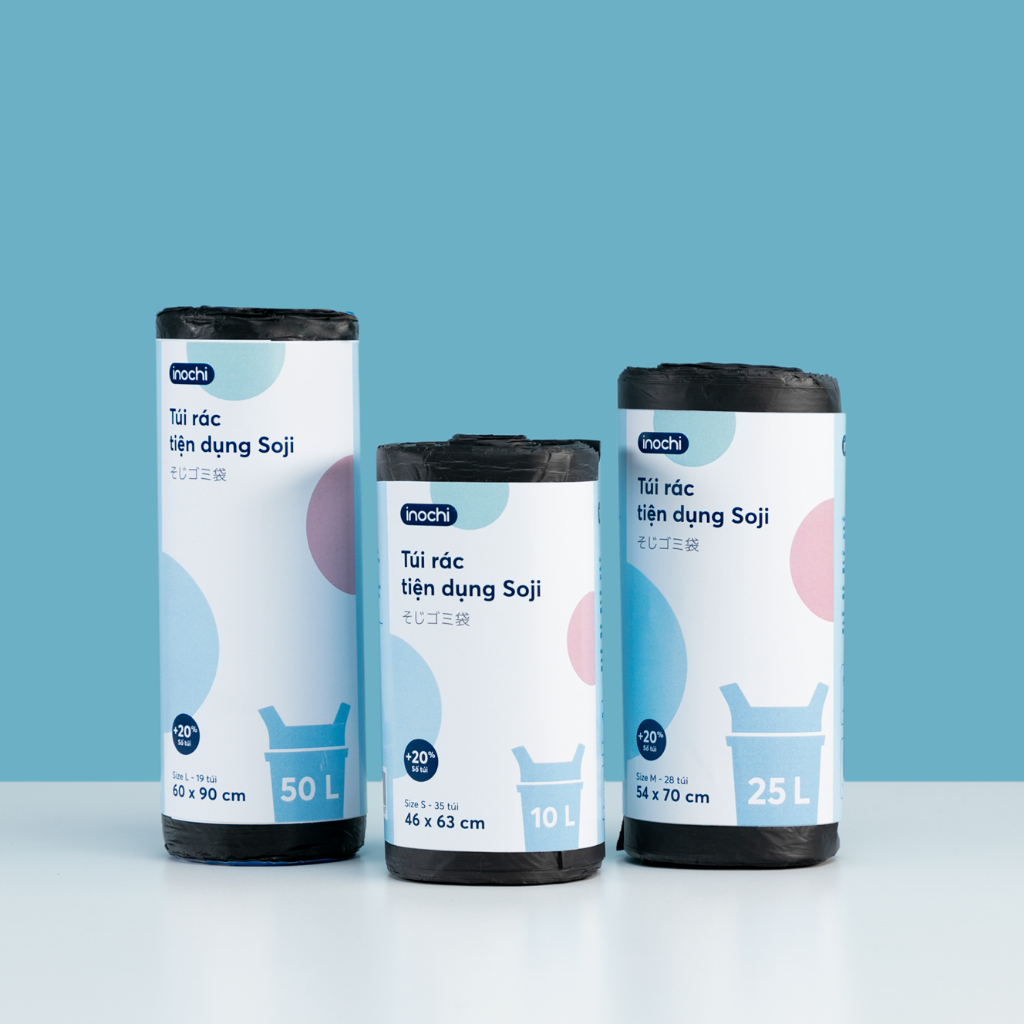 Túi rác tiện dụng Inochi - Soji màu Đen và loại có hương thơm size 10L ...