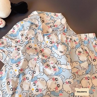 Bộ Ngủ, Set Đồ Mặc Nhà gồm áo pijama kèm quần short siêu xinh cho nữ