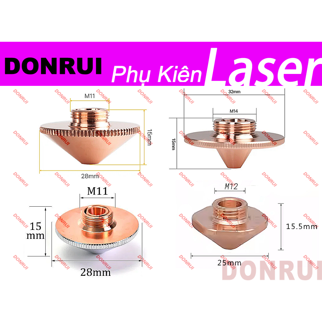 Lot De 7 Buses Laser Simple D28 H15 M11 – Pour Tête Precitec, Fibre Optique 2.0