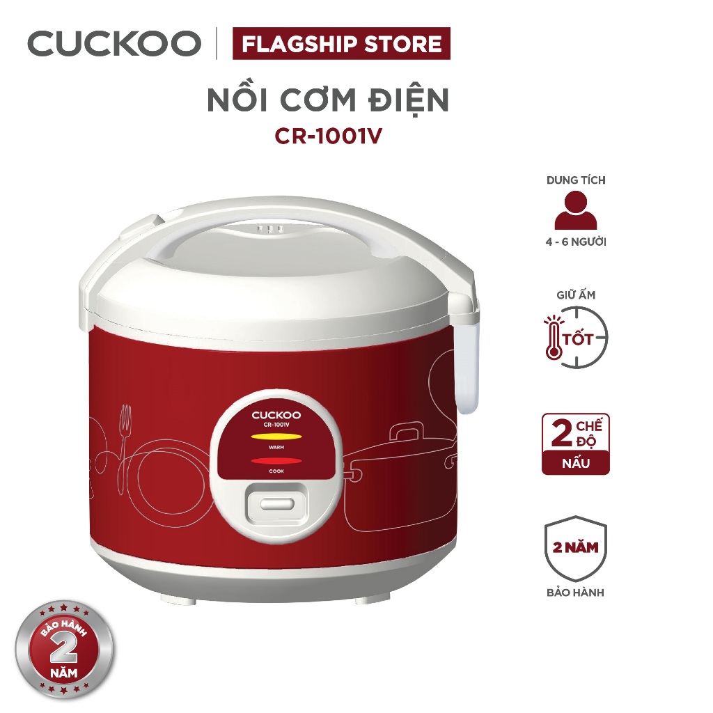 Ảnh Nồi Cơm Điện Cuckoo 1.8 lít CR-1001V - Lòng nồi chóng dính - Hàng Chính hãng- Bảo hành 2 năm 1
