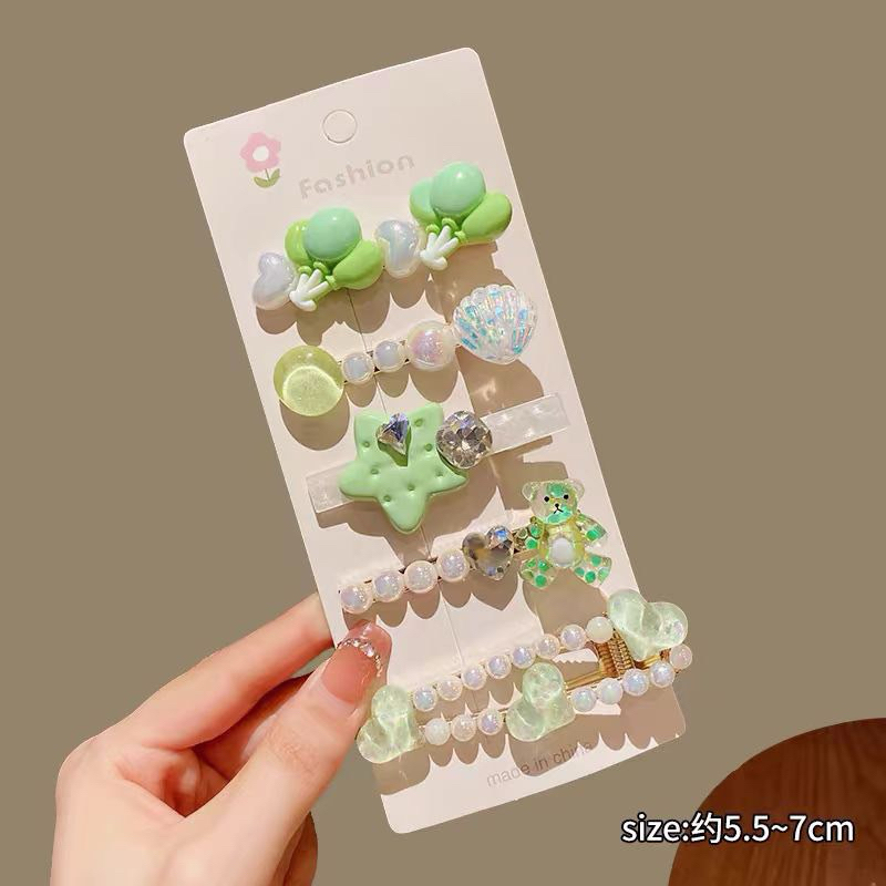 Set 5 Kẹp Tóc Mái /Kẹp Mỏ Vịt Xinh Xắn Đáng Yêu Phong Cách Hàn Quốc Phụ Kiện Tóc Nữ Và Bé Gái Empoli