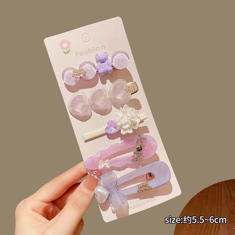 Set 5 Kẹp Tóc Mái /Kẹp Mỏ Vịt Xinh Xắn Đáng Yêu Phong Cách Hàn Quốc Phụ Kiện Tóc Nữ Và Bé Gái Empoli